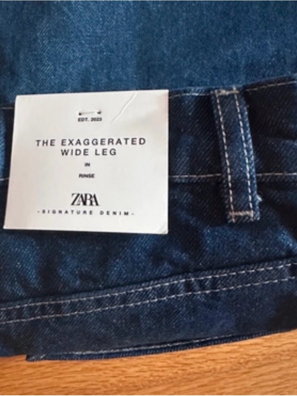 Zara Dark Blue Wide Leg Flare Jeans - Picture 9 of 10